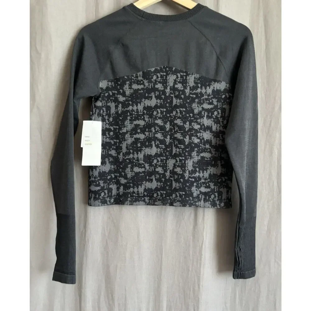 ZELLA NWT Women’s two piece Set Long Sleeve Top And leggings Black and grey